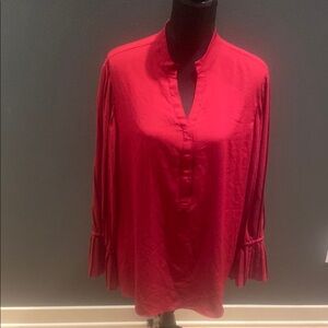 Chicos Elegant Red ruffle sleeve Women's Top.  Size 3(16)